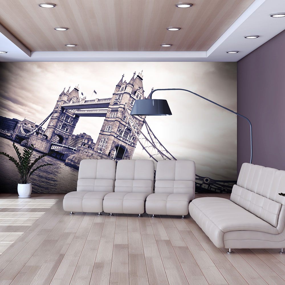Grå Fototapet "Tower Bridge" fra Artgeist - Flere Størrelser