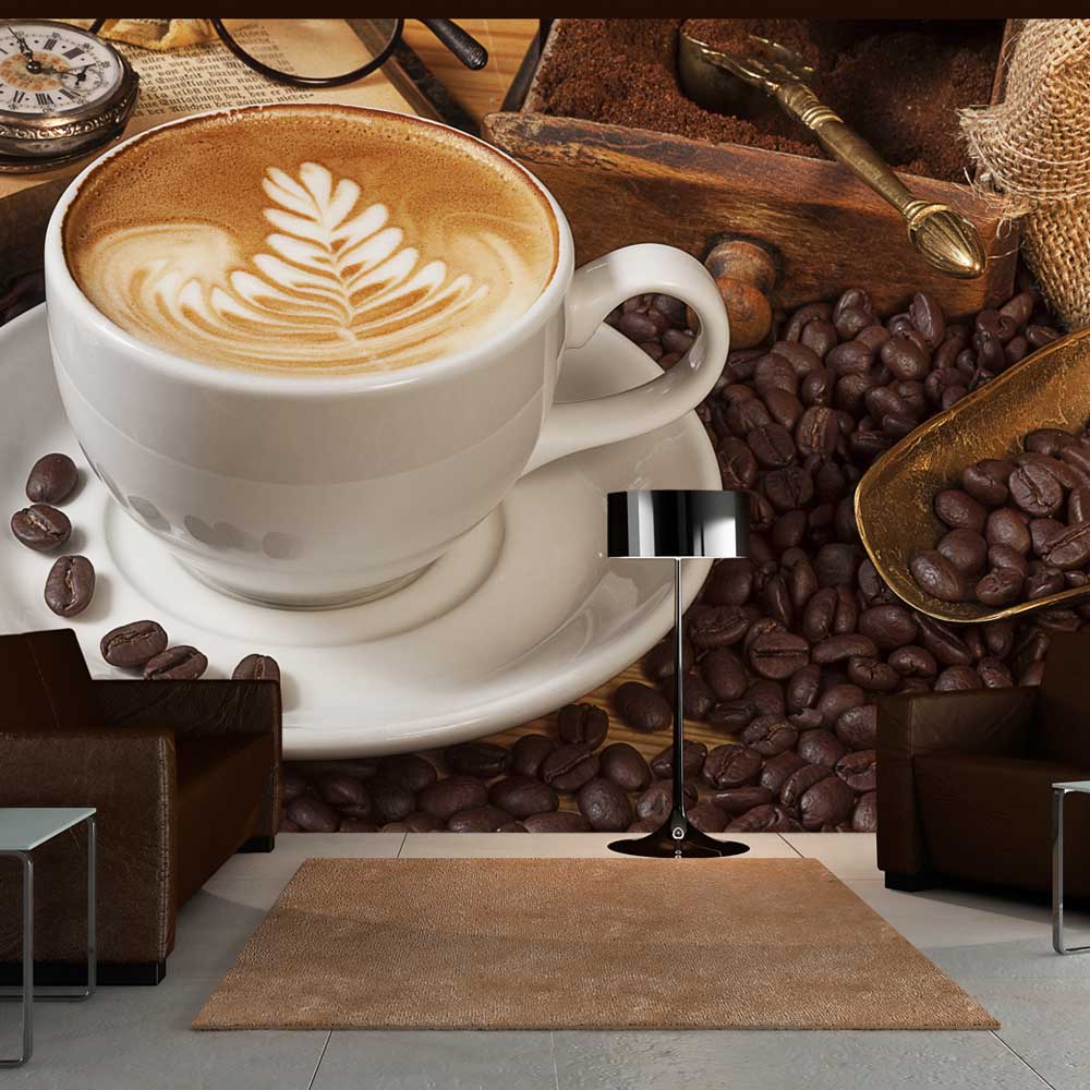 Brun Fototapet "Kaffetid" - Vandtæt og Ridsefast