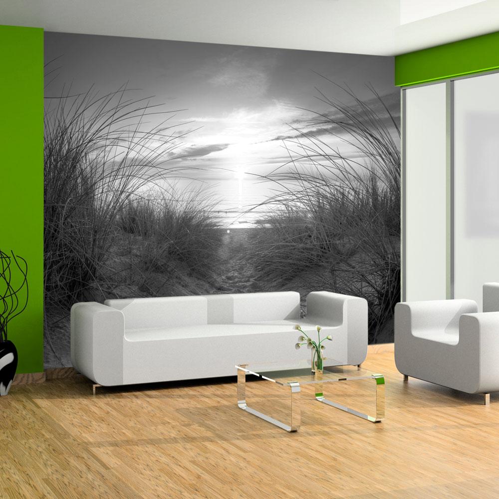 Sort Fototapet med Strandmotiv - Premium Kvalitet 300x210