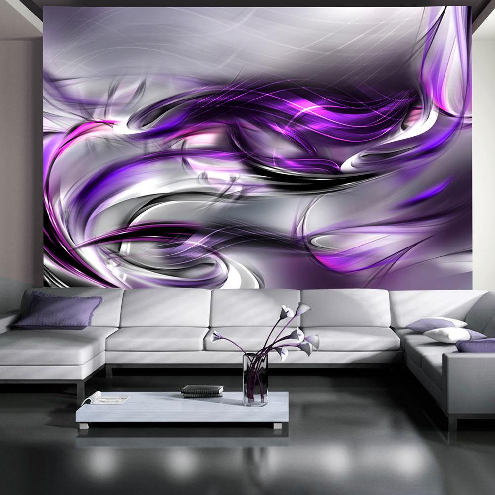 Lilla Fototapet med Swirls - Premium Kvalitet 350x245 cm
