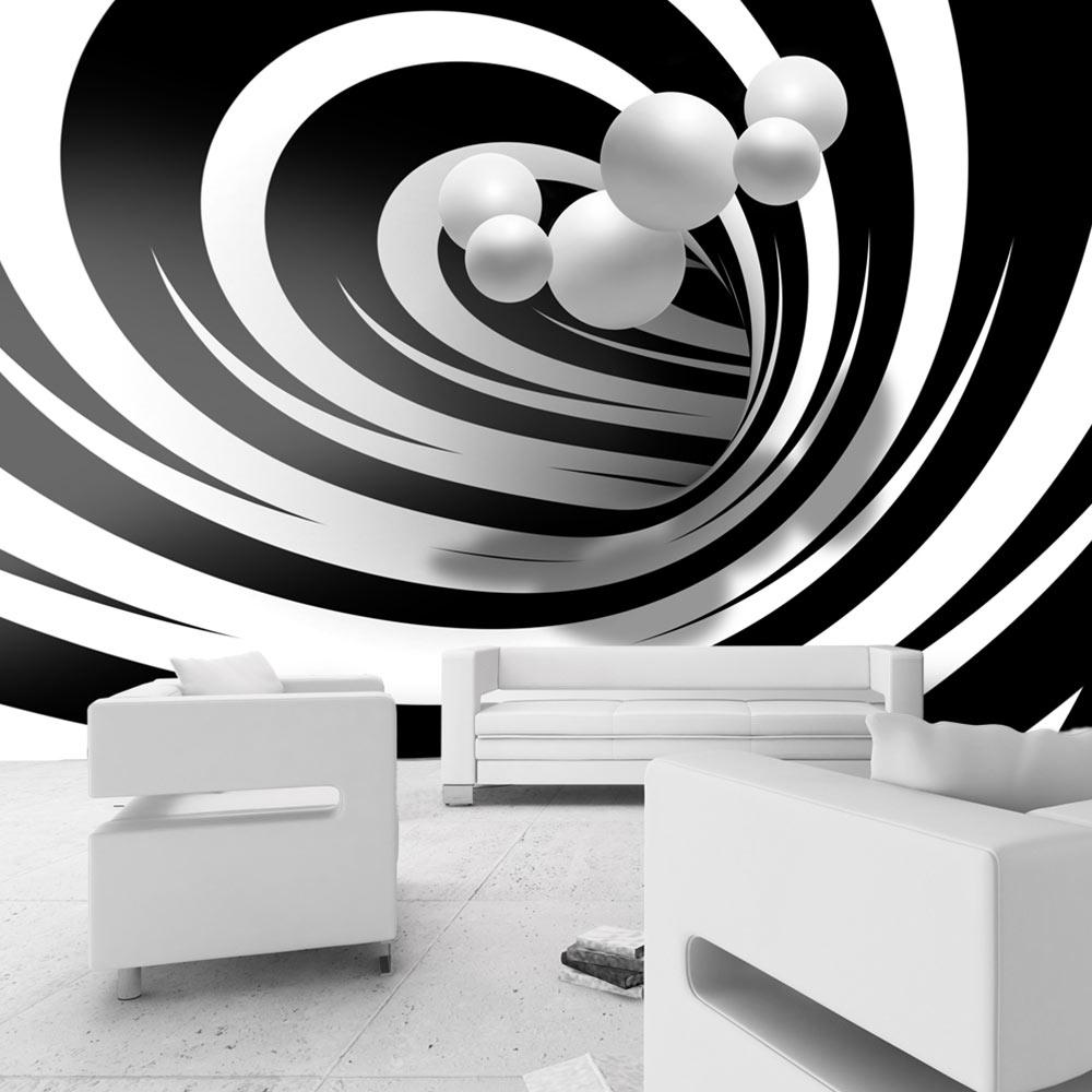 Sort Fototapet Twisted Black & White - Premium Kvalitet