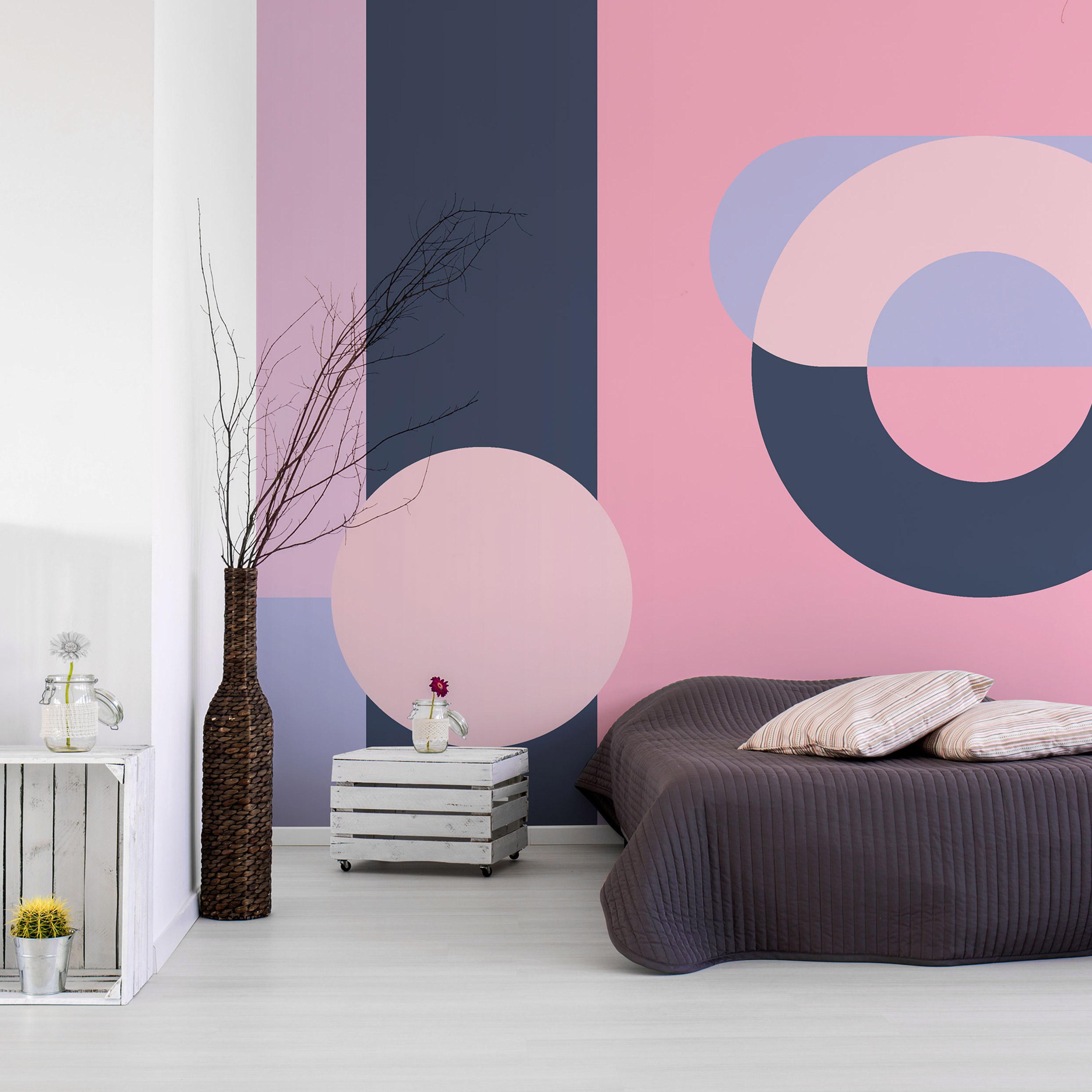 Geometrisk Violet Fototapet - Premium Kvalitet 450x315 cm