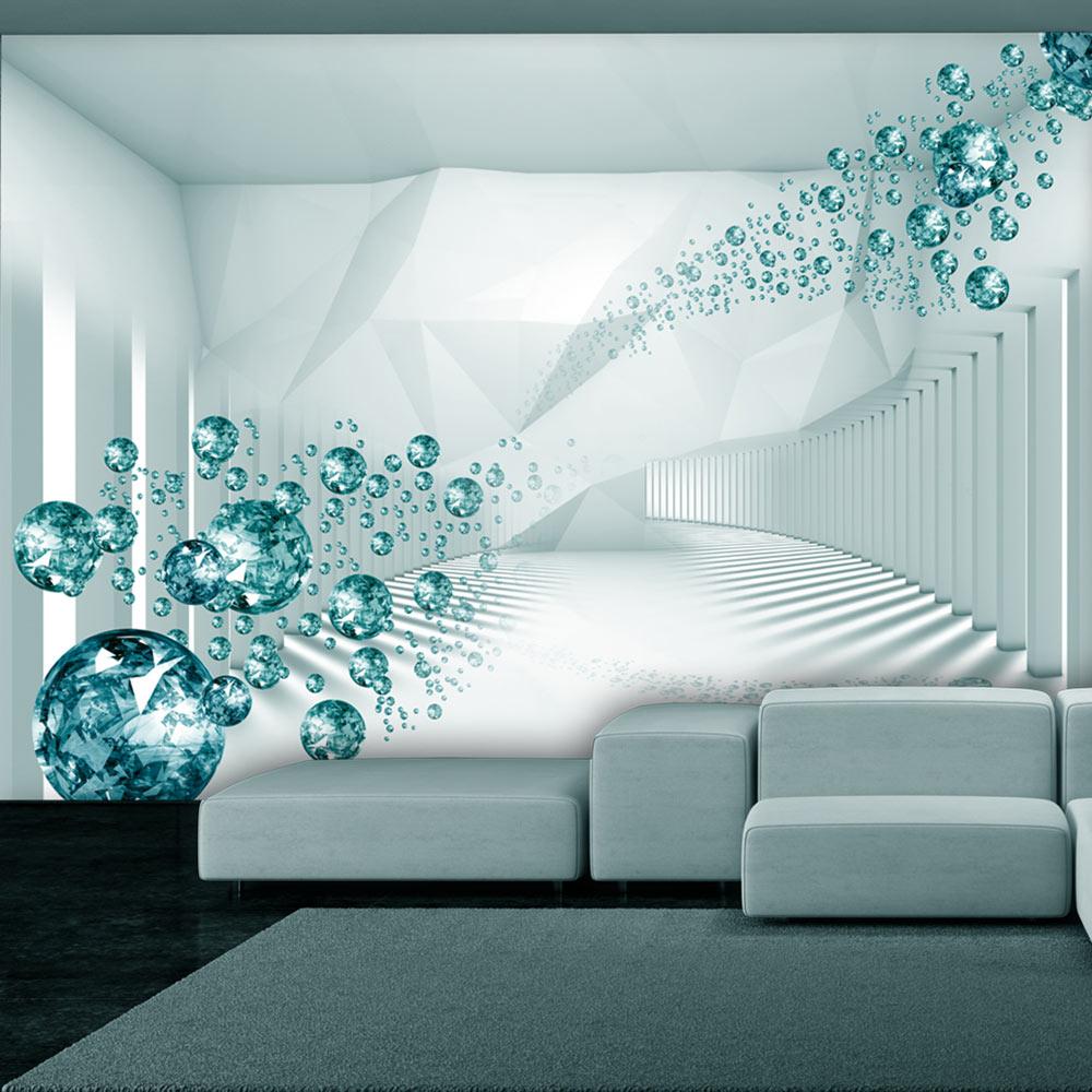 Fototapet Diamond Corridor i Turkis - Premium Kvalitet