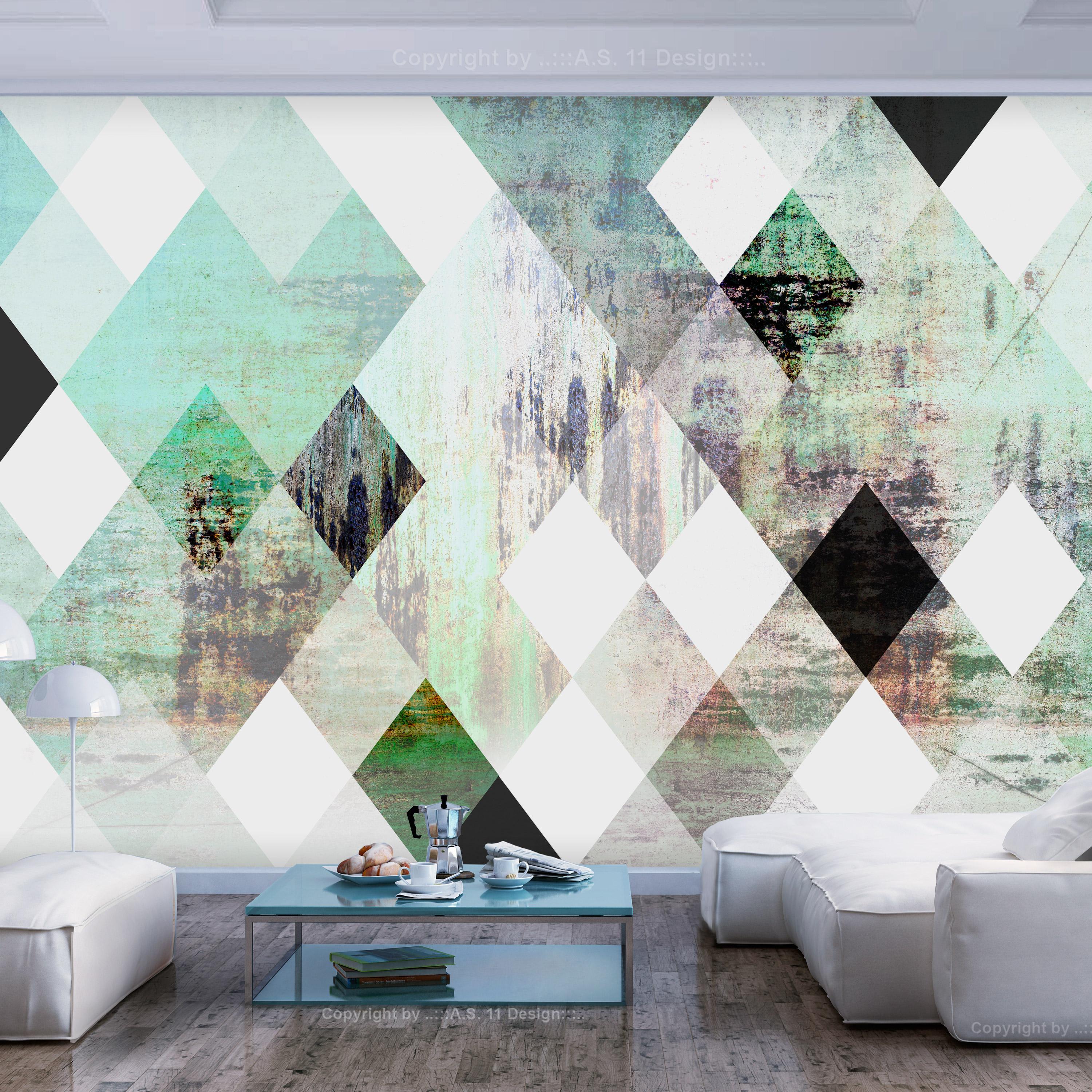 Grøn Rhombic Skakbræt Fototapet - Premium Kvalitet