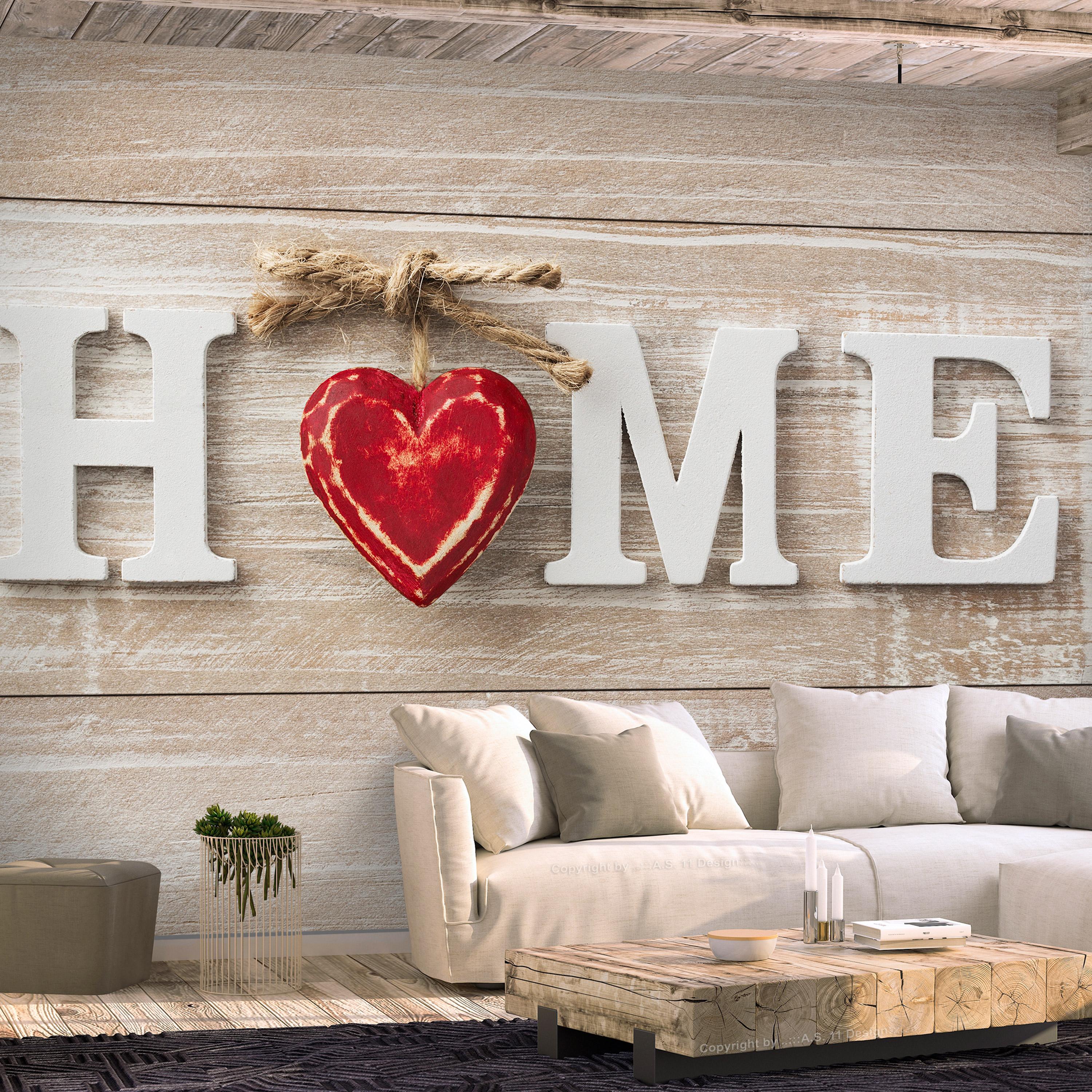 Selvklæbende Fototapet Home Heart i Rød 441 315