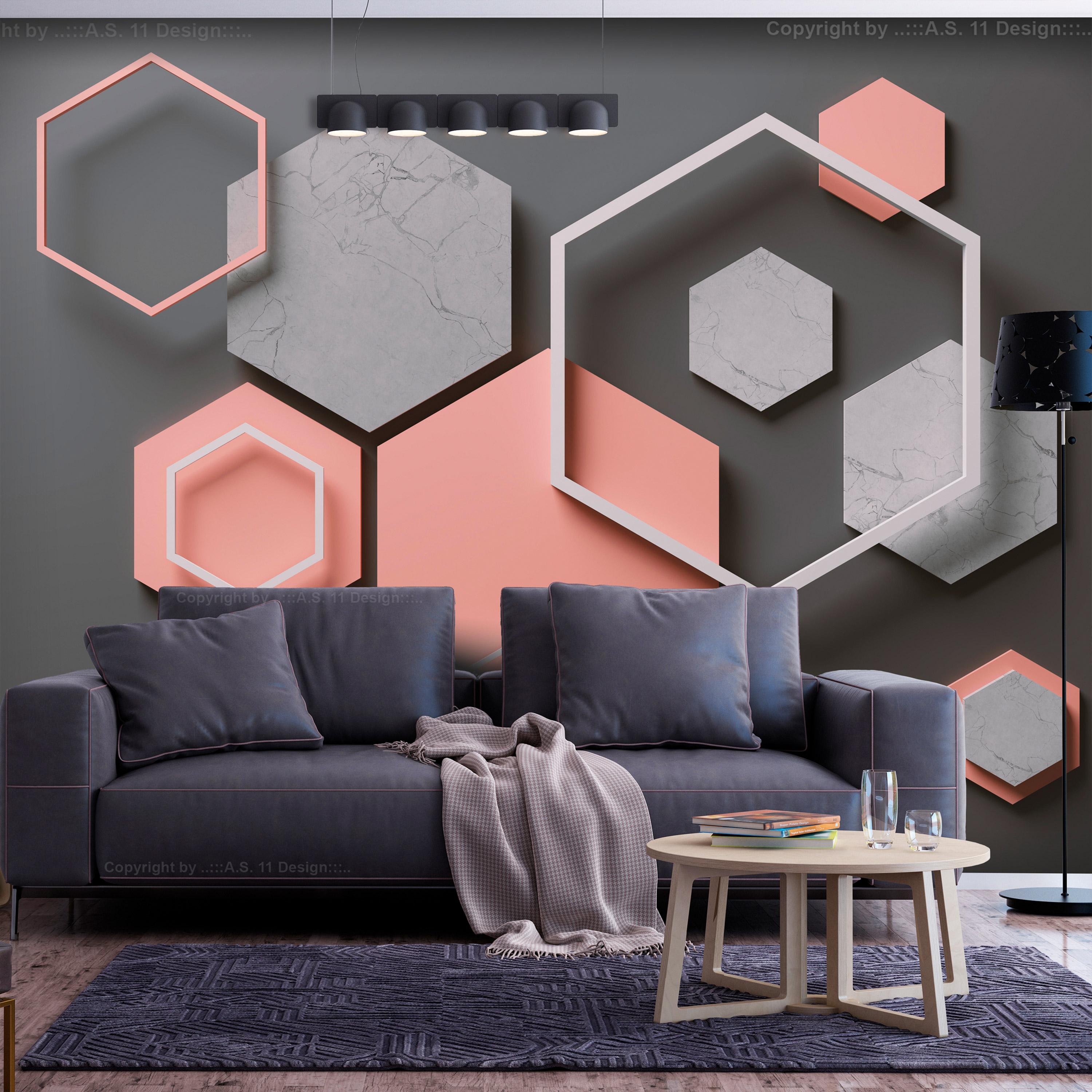 Fototapet Hexagon Plan 300x210 - Premium Kvalitet