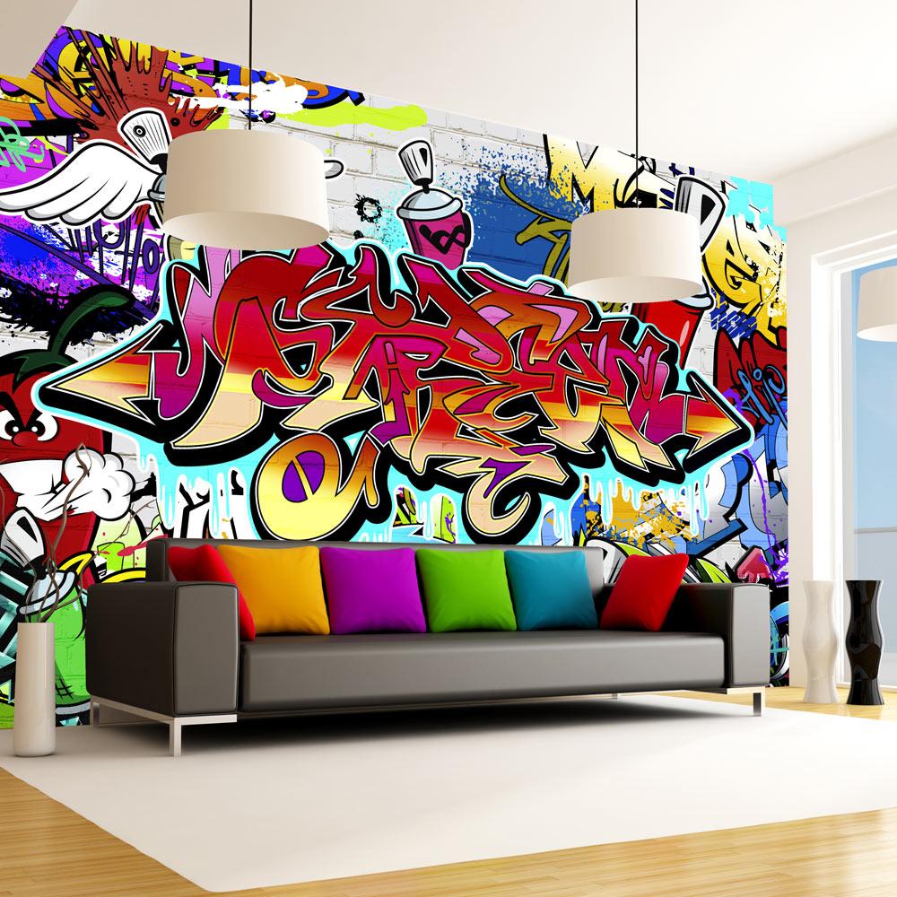 Fototapet Street Art i Rød - Premium Dekoration