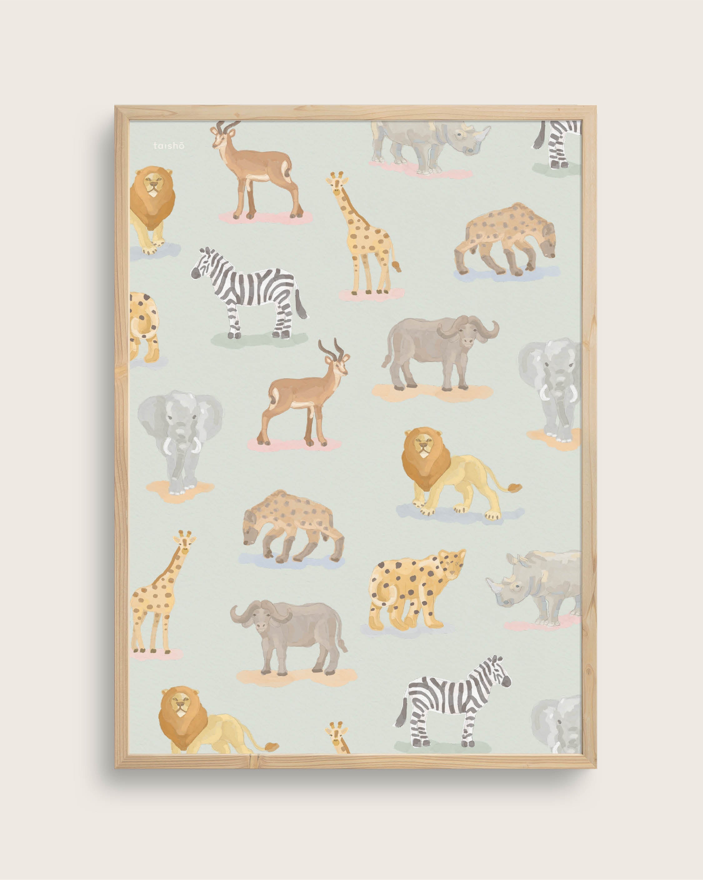 Børneplakat med Afrikas Savanne – Smuk og Afdæmpet Design