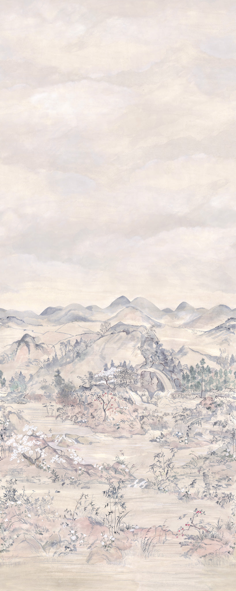 Japansk Chinoiserie Tapet i Sandfarve fra Cole & Son