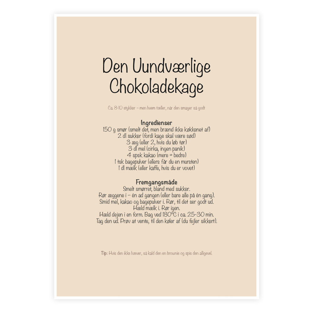 Uundgåelig Chokoladekage Plakat – Opskrift til Chokoladeelskere