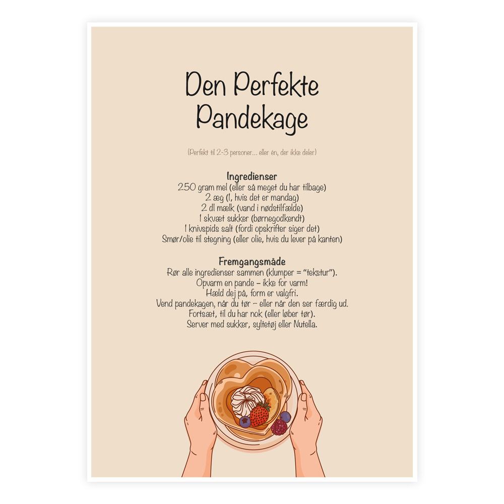Den Ideelle Pandekage Plakat - Gør Køkkenet Sjovere!
