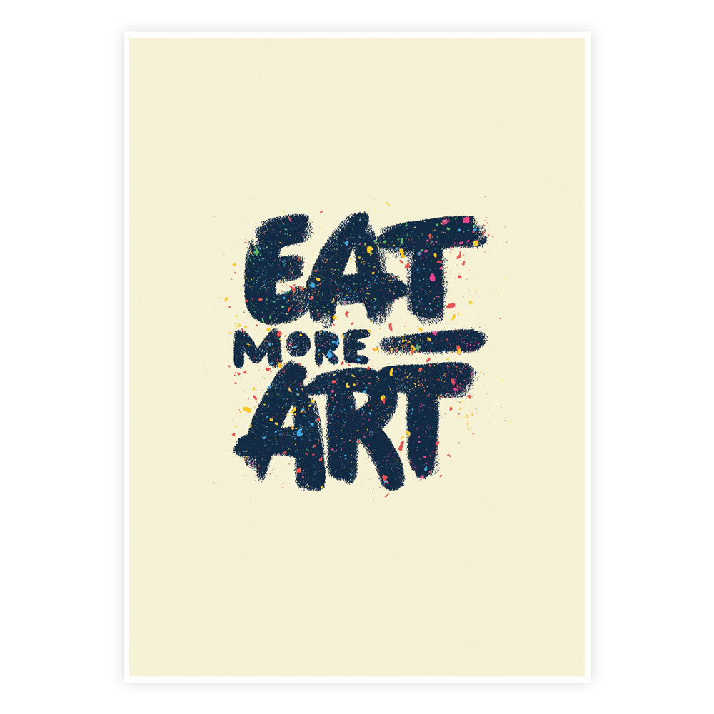 Eat More Art Plakat - Farverig Kunst til Dit Hjem