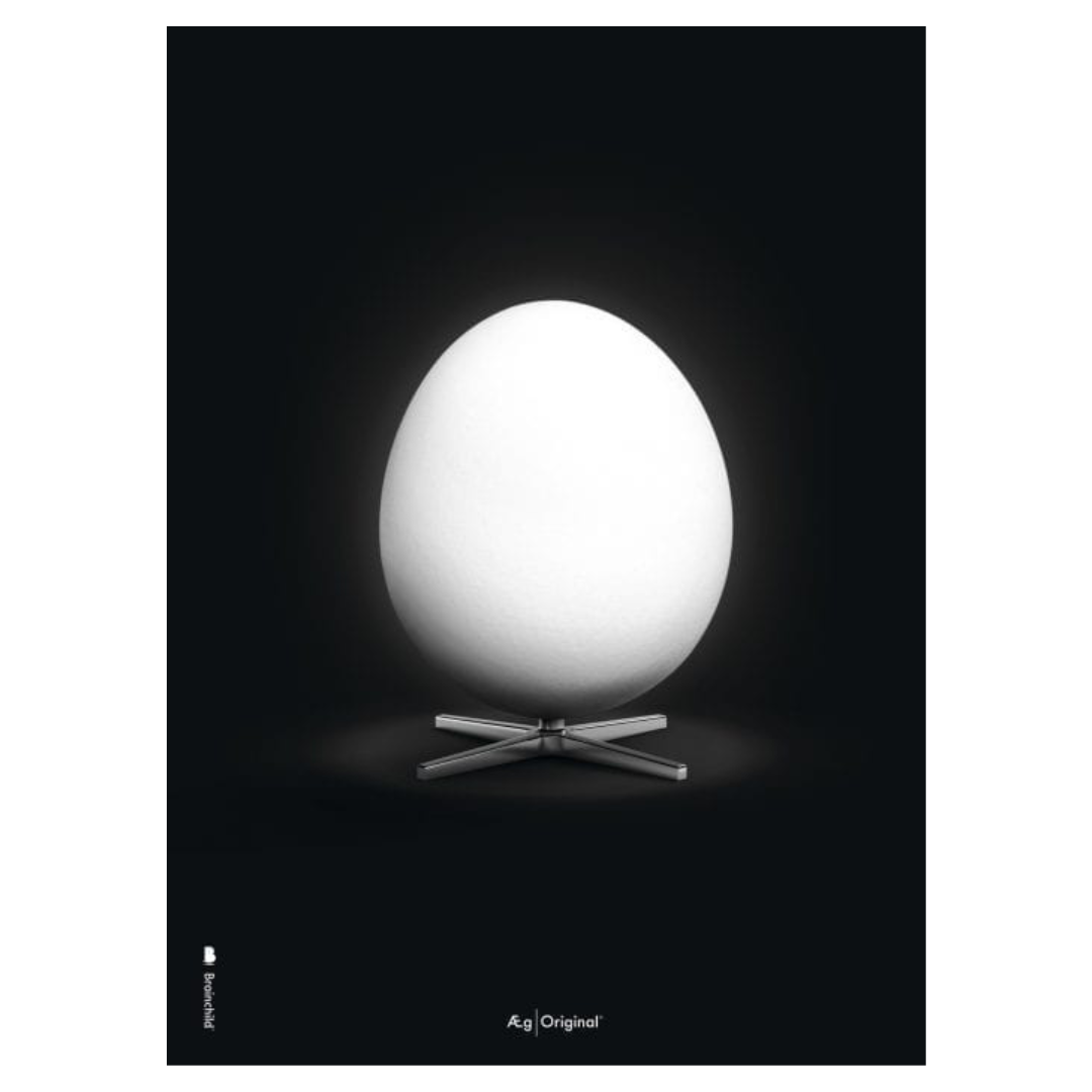 Klassisk Sort Plakat Med Ægget - 70x100 cm