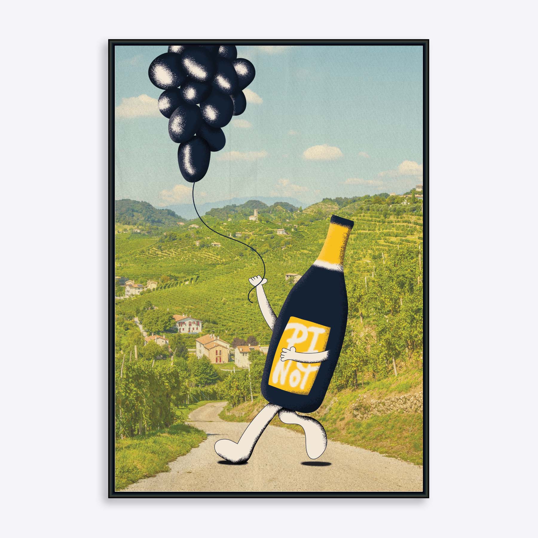 Pinot Noir Vinplakat - Humoristisk Kunst til Hjemmet