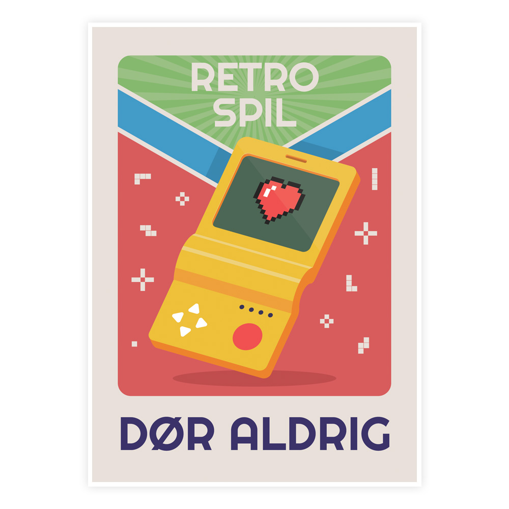 Retro Spil Dør Aldrig Plakat - Hyldest til Gamingens Rødder