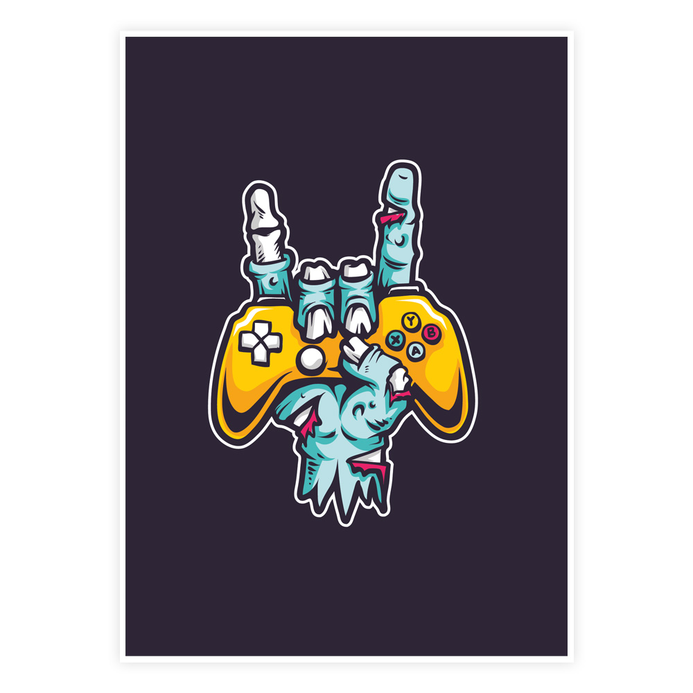 Zombie Gamer Power Plakat – Perfekt til Gamers!