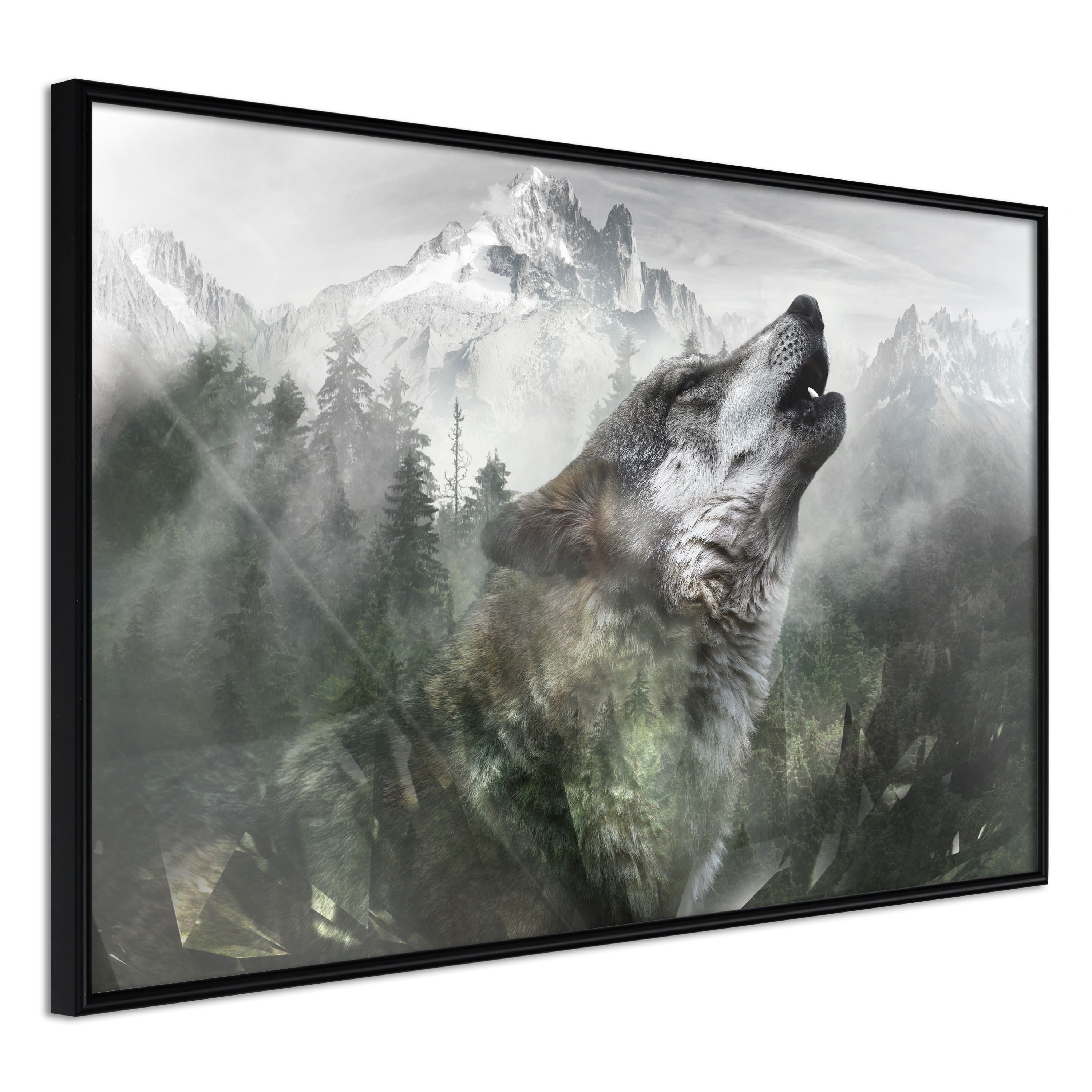 Sort Wolfamp Territory Plakat med Ramme - Artgeist