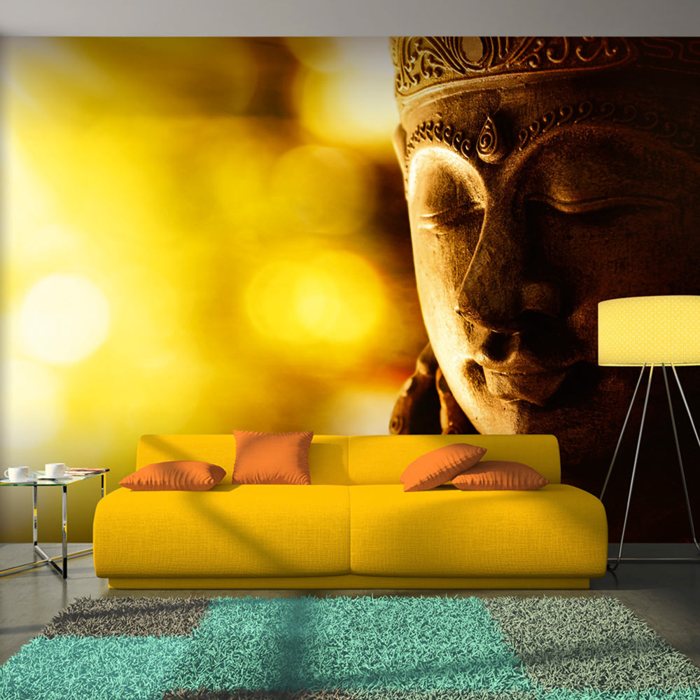Gul Buddha Fototapet - Oplysning, Flere Størrelser