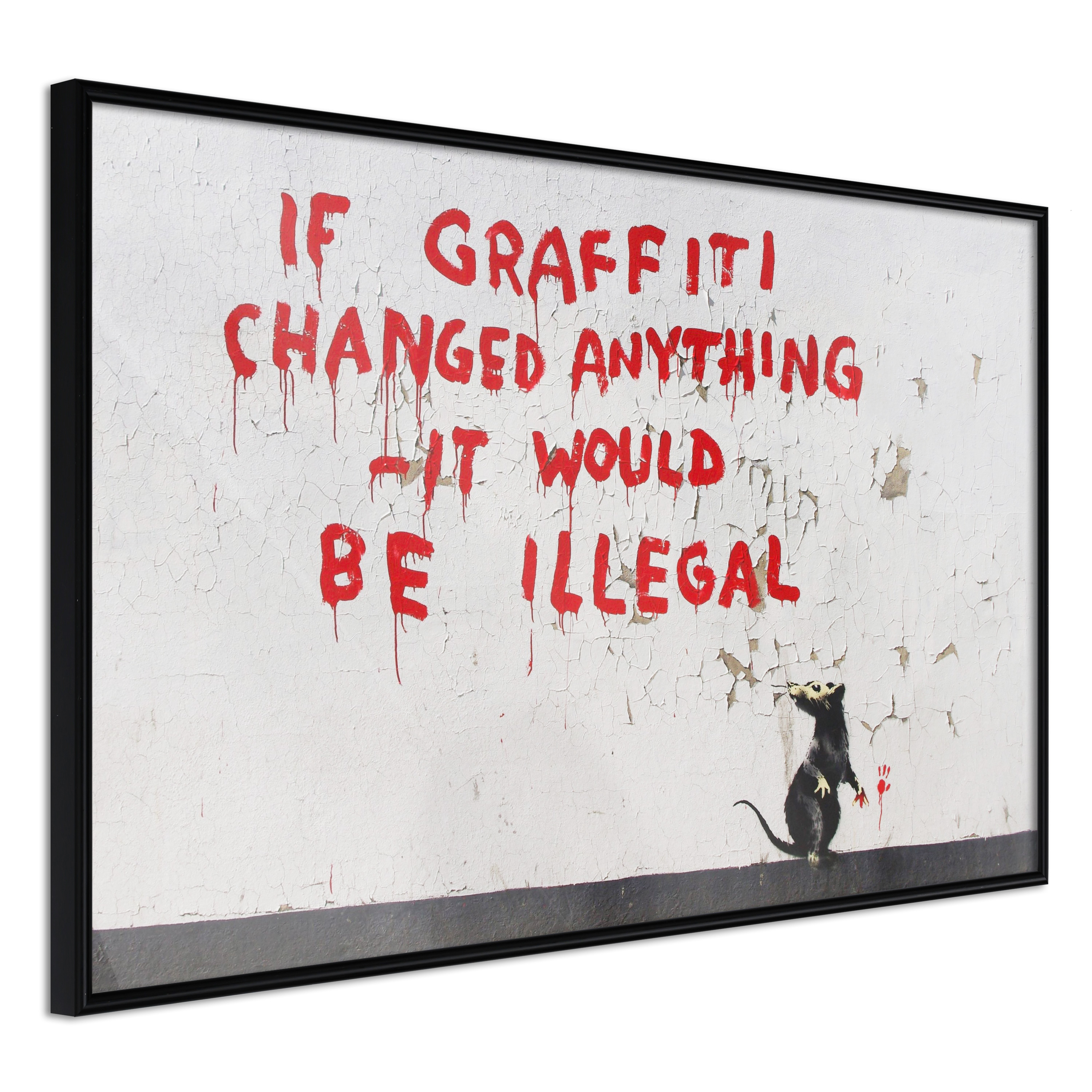 Banksy Plakat i Guld med Ramme - Graffiti Ændrede Alt